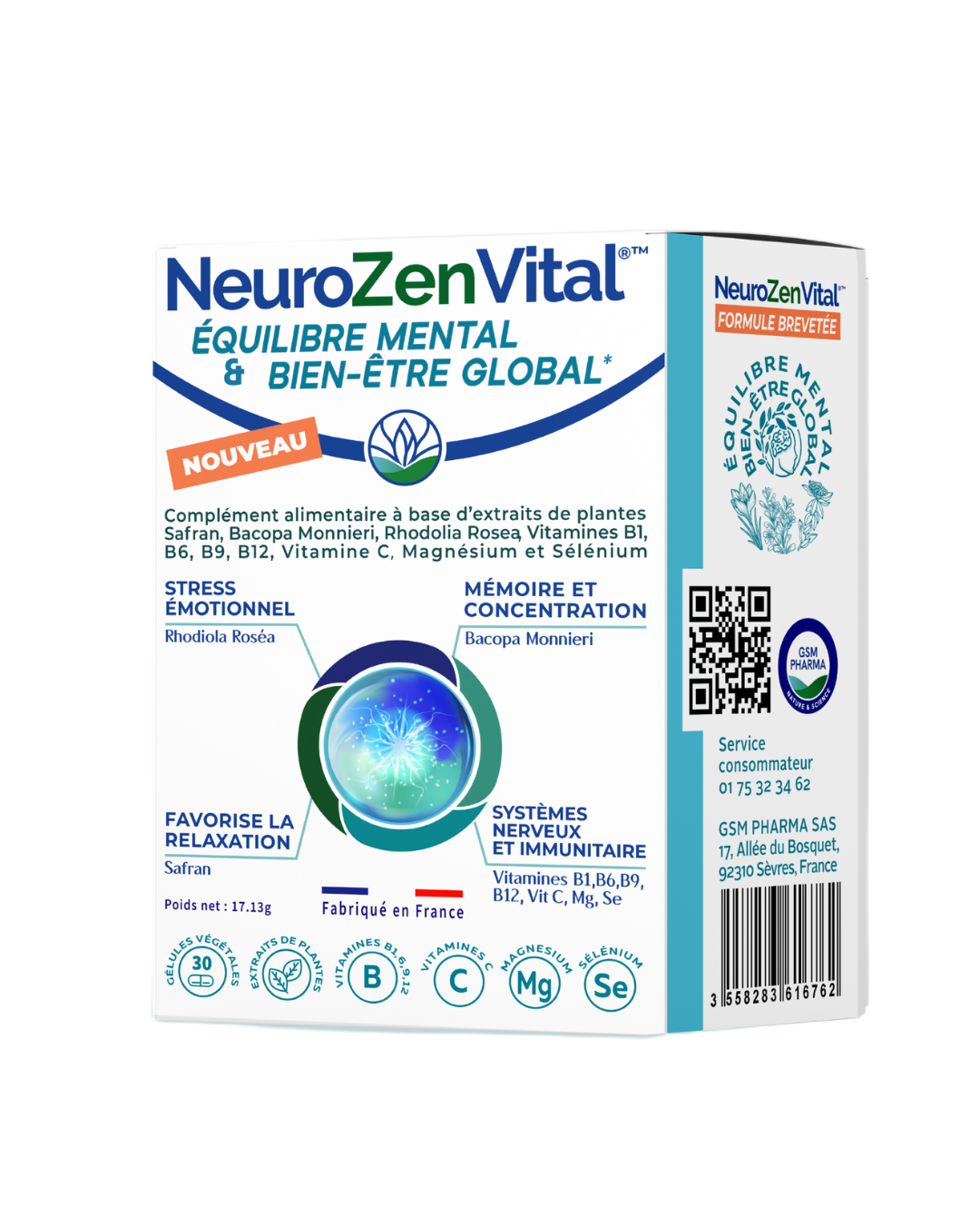 boite neurozen vital gsm pharma compléments alimentaires santé naturelle bien être santé mentale cerveau